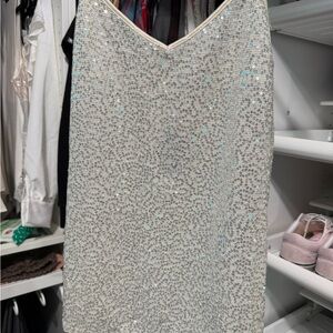 Express Silver Sequin Tank Top